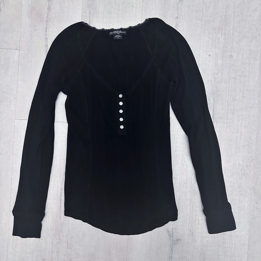Vintage Guess black Henley
